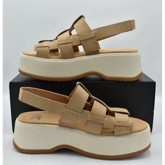 Sorel Womens Size 9 Dayspring Honest Beige Leather Slingback Sandals Shoes - Picture 11 of 14